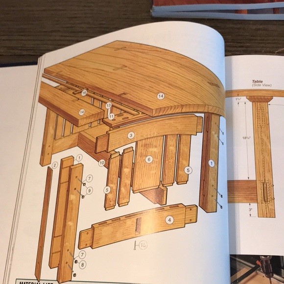 Woodworking books projects bedroom table chairs furniture crafting wood 3 books - Picture 14 of 16